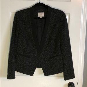 Loft leopard print single button blazer 12P